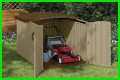 Storage building for a lawn mower